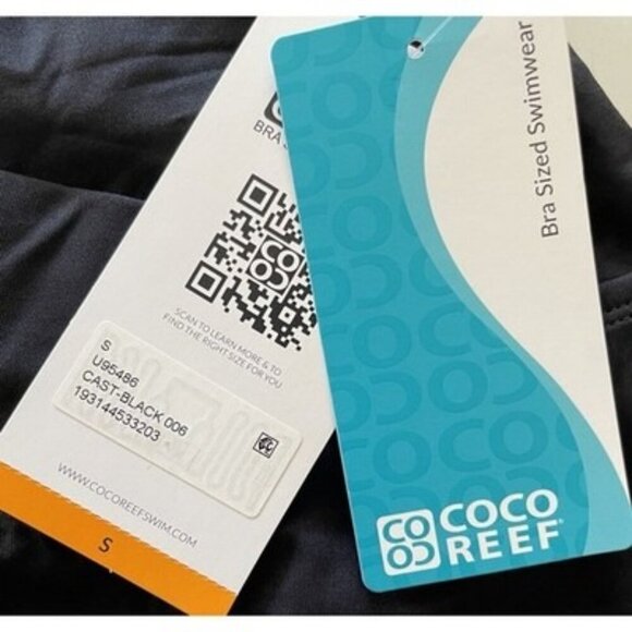COCO REEF Black Serene Cross Over Swim Skort V Waistband Skirt Size S NWT $76 - Picture 4 of 5